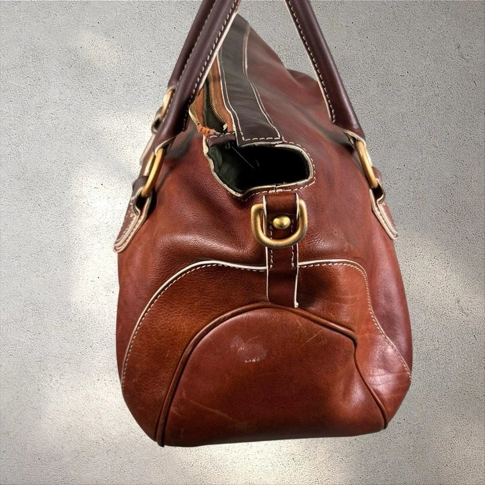 Dooney & Bourke Florentine Edge/Savannah Top Handle Satchel Bag Chestnut Read